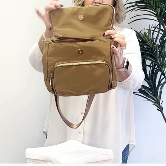 K. Carroll Nylon Messenger Crossbody or Shoulder Bag in Bronze - NWT - Picture 4 of 6